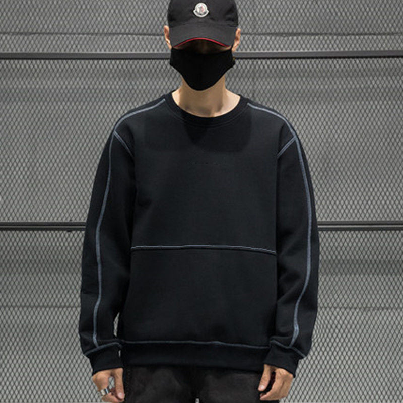 Block-Stitch Crew Neck