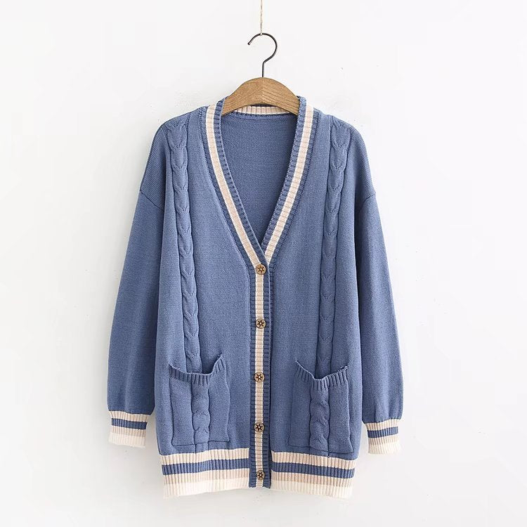 Sweet-Embroidery Balloon Cardigan
