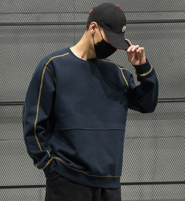 Block-Stitch Crew Neck